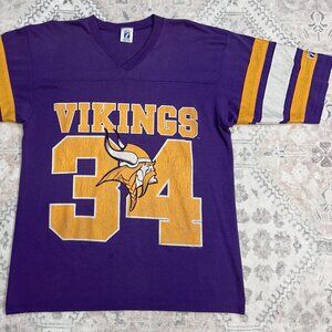 Vintage Minnesota Vikings Herschel Walker Logo 7 Jersey Style T-Shirt Size Large